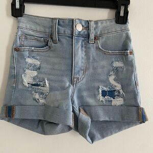 Denim Distressed Juniors Shorts Aeropostale 000 High Rise Midi